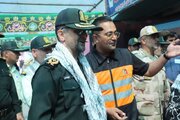 بازدید سردار جهانبخش فرمانده نیروی انتظامی استان از اجرای پویش راه نجات اداره کل راهداری و حمل و نقل جاده ای آذربایجان غربی در پایانه مرزی تمرچین