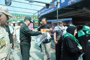 بازدید سردار جهانبخش فرمانده نیروی انتظامی استان از اجرای پویش راه نجات اداره کل راهداری و حمل و نقل جاده ای آذربایجان غربی در پایانه مرزی تمرچین
