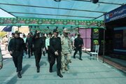 بازدید سردار جهانبخش فرمانده نیروی انتظامی استان از اجرای پویش راه نجات اداره کل راهداری و حمل و نقل جاده ای آذربایجان غربی در پایانه مرزی تمرچین