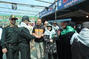 بازدید سردار جهانبخش فرمانده نیروی انتظامی استان از اجرای پویش راه نجات اداره کل راهداری و حمل و نقل جاده ای آذربایجان غربی در پایانه مرزی تمرچین