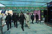 بازدید سردار جهانبخش فرمانده نیروی انتظامی استان از اجرای پویش راه نجات اداره کل راهداری و حمل و نقل جاده ای آذربایجان غربی در پایانه مرزی تمرچین