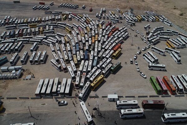 یک هزار و ۷۹ دستگاه اتوبوس زائران را از پایانه برکت جابجا کردند برکت مرز مهران