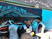 برپایی مواکب ستاد اربعین مرکز مقاومت بسیج وزارت راه و شهرسازی در  مسیر پیادهروی جاماندگان اربعین حسینی