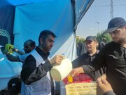 برپایی مواکب ستاد اربعین مرکز مقاومت بسیج وزارت راه و شهرسازی در  مسیر پیادهروی جاماندگان اربعین حسینی