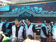 برپایی مواکب ستاد اربعین مرکز مقاومت بسیج وزارت راه و شهرسازی در  مسیر پیادهروی جاماندگان اربعین حسینی