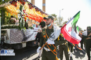 ببینید| تشییع پیکر شهید گمنام در مقابل دانشکده صنعت هواپیمایی