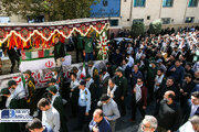 ببینید| تشییع پیکر شهید گمنام در مقابل دانشکده صنعت هواپیمایی