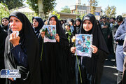 ببینید| تشییع پیکر شهید گمنام در مقابل دانشکده صنعت هواپیمایی
