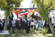 ببینید| تشییع پیکر شهید گمنام در مقابل دانشکده صنعت هواپیمایی