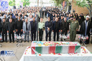 ببینید| تشییع پیکر شهید گمنام در مقابل دانشکده صنعت هواپیمایی