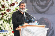 ببینید| تشییع پیکر شهید گمنام در مقابل دانشکده صنعت هواپیمایی