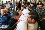 ببینید| تشییع پیکر شهید گمنام در مقابل دانشکده صنعت هواپیمایی