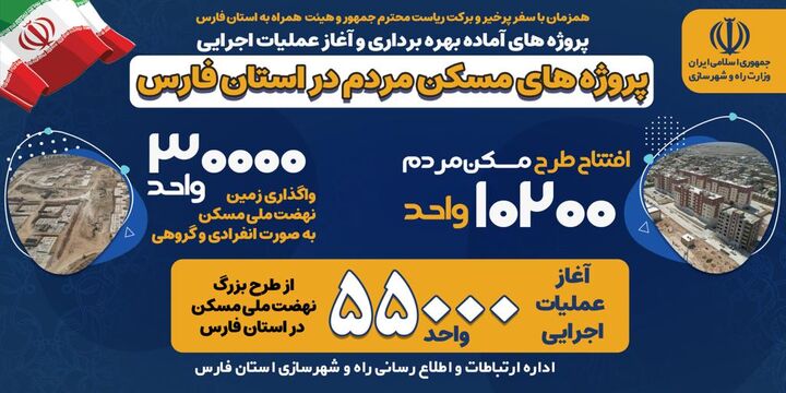اینفوگرافیک| آغاز عملیات اجرایی پروژه های مسکن استان فارس 