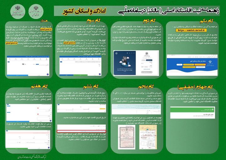 امکان ثبت محل سکونت و اقامتگاه دائمی و غیردائمی سرپرستان خانوار در سامانه املاک و اسکان املاک و اسکان قزوین
