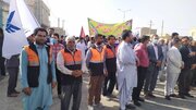 حضور پرشور کارکنان اداره کل راهداری و حمل ونقل جاده ای سیستان و بلوچستان در راهپیمایی یوم الله ۱۳ آبان