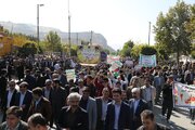 ببینید| حضور پرشور کارکنان اداره کل راهداری لرستان در راهپیمایی ۱۳ آبان ماه