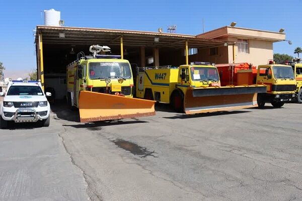 مانور عملیات زمستانی در فرودگاه شیراز  عملیات فرودگاه شیراز