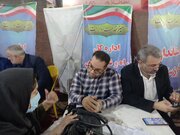ببینید| میز خدمت اداره کل راه و شهر سازی استان خوزستان در مصلی نماز جمعه اهواز