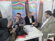ببینید| میز خدمت اداره کل راه و شهر سازی استان خوزستان در مصلی نماز جمعه اهواز