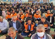 حضور دسته جمعی کارکنان اداره کل راهداری و حمل ونقل جاده ای سراسر استان کرمان در نماز پر صلابت جمعه