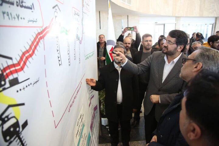 بازدید وزیر راه و شهرسازی از راهآهن میانه-اردبیل بذرپاش اردبیل