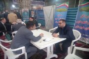 ببینید| میز خدمت اداره کل راه و شهر سازی خوزستان در مصلای نماز جمعه اهواز