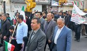 ببینید|حضور مدیر کل و کارکنان اداره کل راه و شهرسازی سیستان و بلوچستان در راهپیمایی ۲۲ بهمن