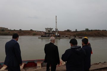 ببینید| بازدید استاندار خوزستان از کارگاه محل ساخت پل ثابت عنافچه باوی