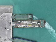 ببینید | تصاویر هوایی از بندر پل مبدا ورود به جزیره قشم با خودروهای شخصی