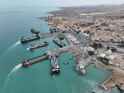 ببینید | تصاویر هوایی از بندر پل مبدا ورود به جزیره قشم با خودروهای شخصی