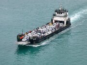 ببینید | تصاویر هوایی از بندر پل مبدا ورود به جزیره قشم با خودروهای شخصی