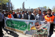 ببینید|حضور پرشور کارکنان اداره کل راهداری و حمل و نقل جاده ای استان کرمانشاه در راهپیمایی روز جهانی قدس