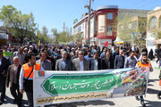 ببینید|حضور پرشور کارکنان اداره کل راهداری و حمل و نقل جاده ای استان کرمانشاه در راهپیمایی روز جهانی قدس