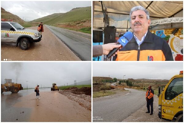 هدایت آبهای سطحی و رفع آبگرفتگی در محورهای مواصلاتی لرستان  پاکسازی سطح راه