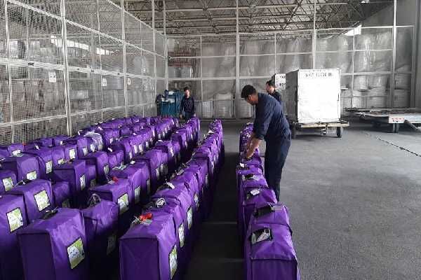 پذیرش بار زائران اعزامیحجتمتع از فرودگاه مشهد مقدس  بار حج هما
