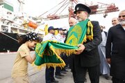 ببینید | ادای احترام جامعه بندری و دریایی منطقه ویژه اقتصادی بندر امام خمینی(ره) به پرچم متبرک بارگاه رضوی