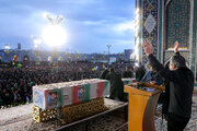 ببینید | مراسم تشییع پیکر رئیس جمهور شهید و همراهان در مشهد
