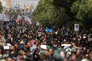 ببینید | مراسم تشییع پیکر رئیس جمهور شهید و همراهان در مشهد