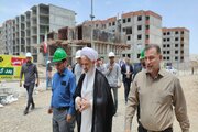 ببینید | بازدید رئیس کل دادگستری خراسان شمالی به همراه مدیرکل راه و شهرسازی استان از پروژه ۱۱۲۰ واحدی نهضت ملی مسکن برکت بجنورد