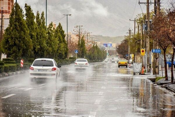 بارش باران در ۵ استان کشور جاده بارانی
