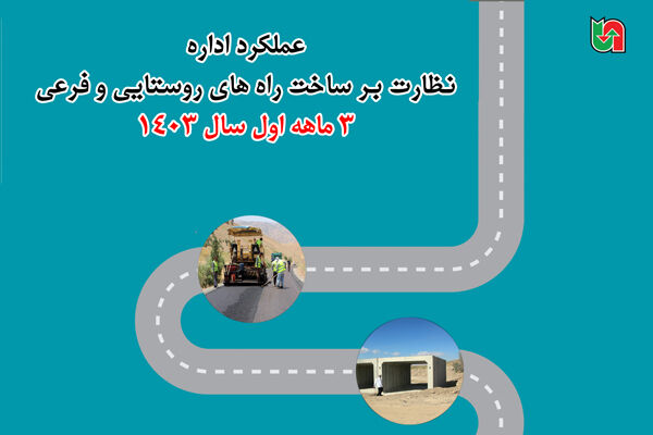 اطلاع نگاشت| عملکرد اداره نظارت بر ساخت راه‌های روستایی و فرعی استان کرمانشاه طی ۳ ماهه ۱۴۰۳