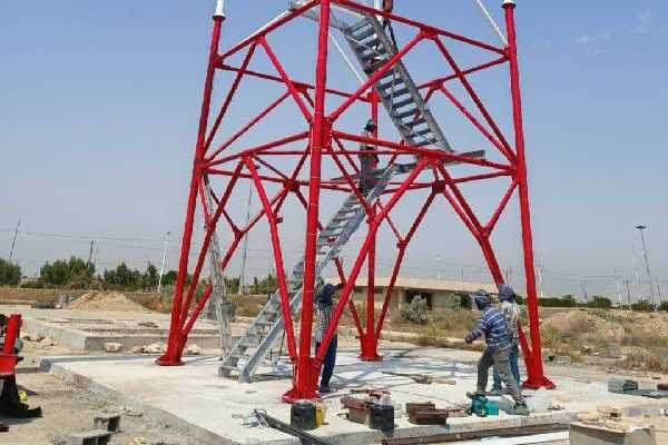 آغاز عملیات نصب دکل آنتن رادار فرودگاه آبادان دکل رادار