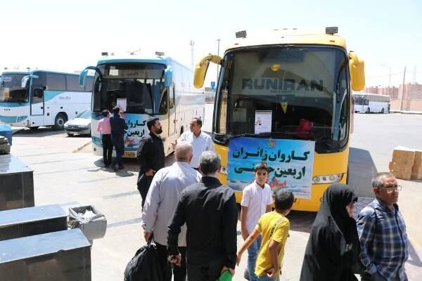 پیشفروش بلیت اتوبوسهای ویژه اربعین یک ماه قبل از شروع مراسم استقرار میز خدمت زائران اربعین در پایانه مسافربری آدينه مرکز استان كرمان