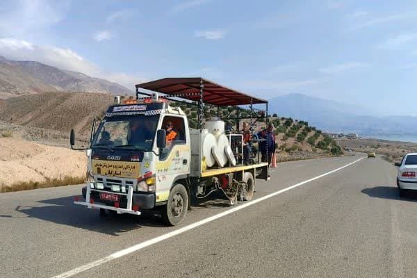 ببینید|اجرای خط کشی محور منجیل -گیلوان استان گیلان خط