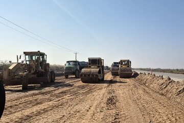 ببینید| عملیات اجرایی پروژه چهارخطه محور اهواز- خرمشهر