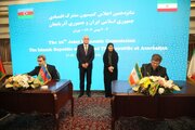 ببینید | مراسم امضای تفاهمنامه همکاری راهآهن ایران و جمهوری آذربایجان درخصوص پایانه ریلی آستارا همزمان با برگزاری شانزدهمین اجلاس کمیسیون مشترک اقتصادی دو کشور