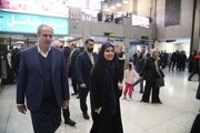 ببینید | شروع جشنهای چهلوششمین سالگرد پیروزی انقلاب اسلامی از محل ترمینال یک فرودگاه مهرآباد با حضور وزیر راه و شهرسازی