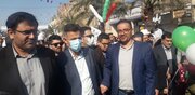 ببینید| حضور پرشور مدیران و کارکنان اداره کل راه و شهرسازی خوزستان در راهپیمایی ۲۲ بهمن‌ماه