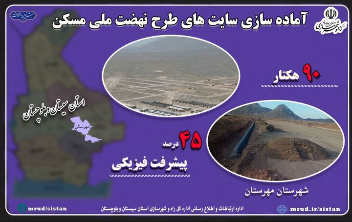 اطلاع نگاشت| پیشرفت ۴۵ درصدی عملیات آماده سازی سایت ۹۰
هکتاری طرح نهضت ملی مسکن شهرستان مهرستان در سیستان و
بلوچستان اطلاع نگاشت| پیشرفت ۴۵ درصدی عملیات آماده سازی سایت ۹۰ هکتاری طرح نهضت ملی مسکن شهرستان مهرستان در سیستان و بلوچستان