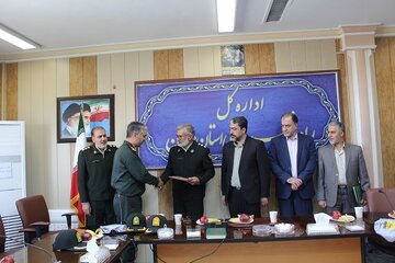 ببینید/مراسم تودیع و معارفه فرمانده یگان حفاظت از اراضی اداره کل راه و شهرسازی استان همدان